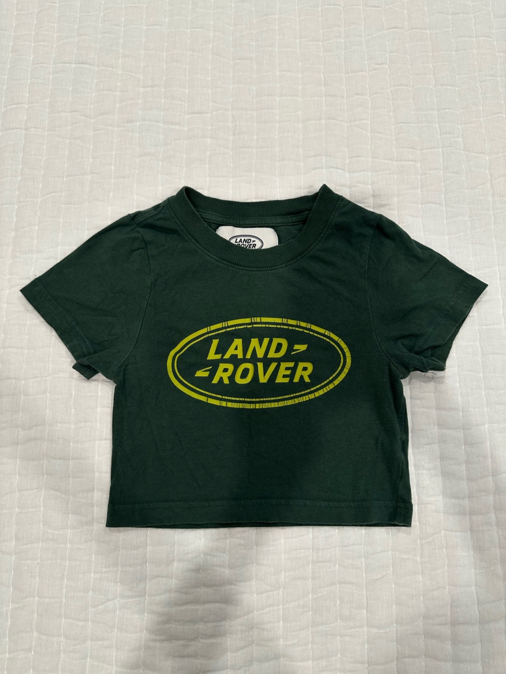 PacSun Dark Green Crop Tee with Yellow Logo